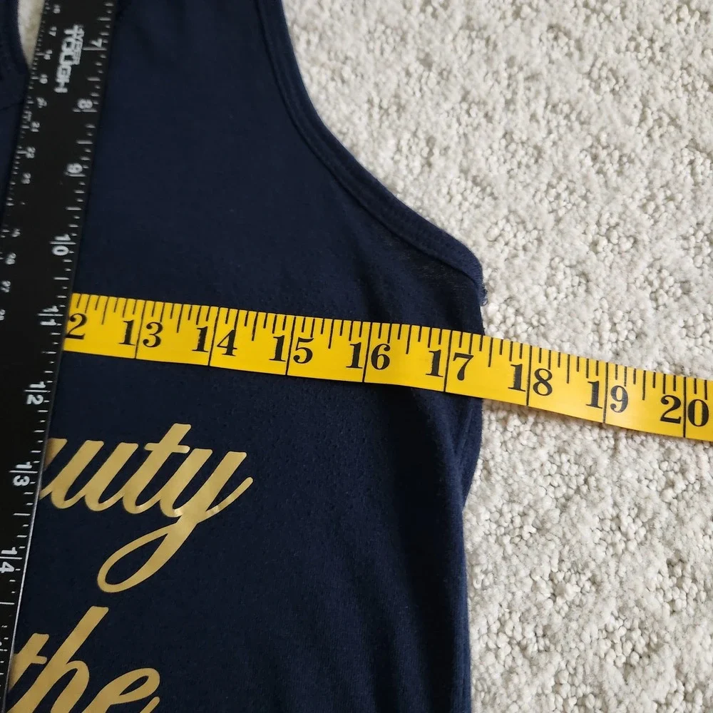 Beauty and the Bottle Navy Blue Disney Wine Racerback Tank Top size XL - Picture 7 of 8